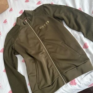 Guess Khaki Mesh Sleeve Jacket